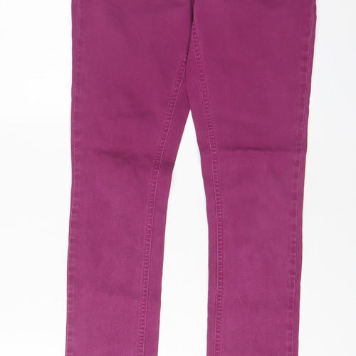 Miss Selfridge Womens Purple Cotton Skinny Jeans Size 10 L28 in Regular Zip