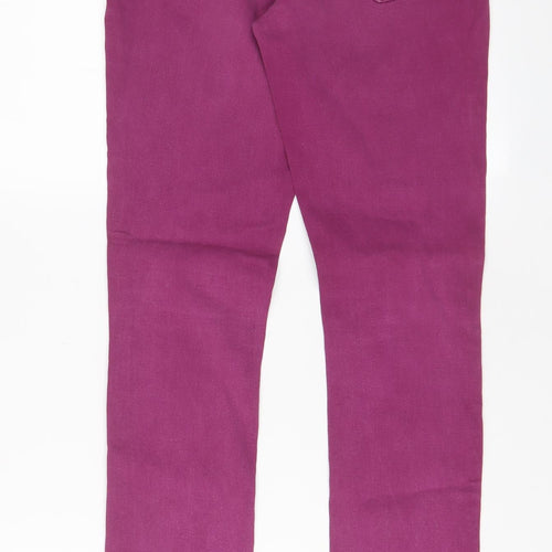 Miss Selfridge Womens Purple Cotton Skinny Jeans Size 10 L28 in Regular Zip