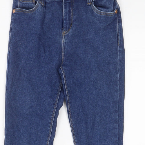 Denim & Co. Girls Blue Cotton Skinny Jeans Size 8-9 Years L22 in Regular Zip - Adjustable waist