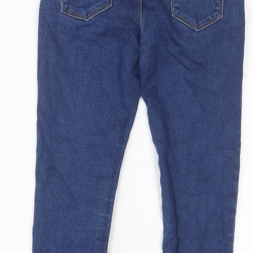 Denim & Co. Girls Blue Cotton Skinny Jeans Size 8-9 Years L22 in Regular Zip - Adjustable waist