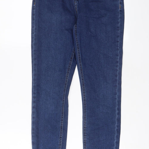Denim & Co. Womens Blue Cotton Skinny Jeans Size 12 L28 in Regular Zip