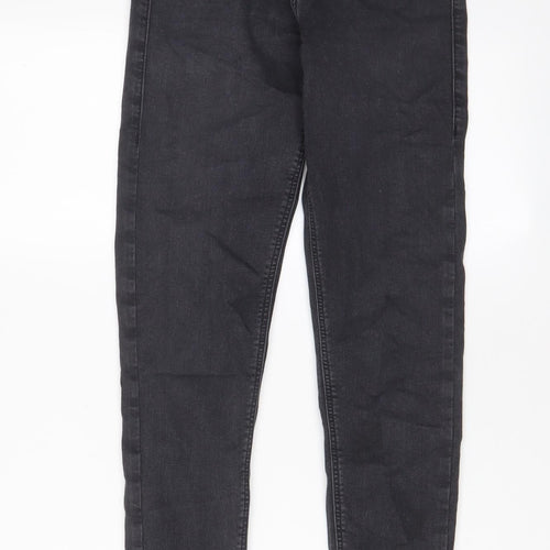 Topshop Womens Grey Cotton Skinny Jeans Size 26 in L32 in Regular Zip