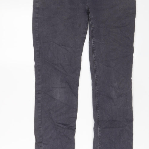 Moto Womens Grey Cotton Straight Jeans Size 12 L29 in Regular Zip