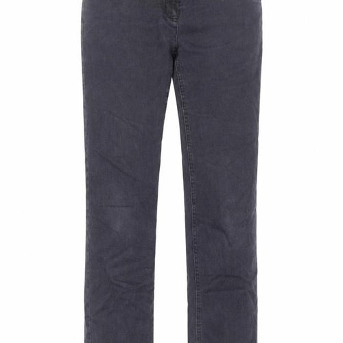 Moto Womens Grey Cotton Straight Jeans Size 12 L29 in Regular Zip
