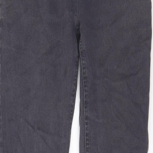 Moto Womens Grey Cotton Straight Jeans Size 12 L29 in Regular Zip