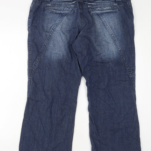 Love Label Womens Blue Cotton Cropped Jeans Size 18 L26 in Regular Zip