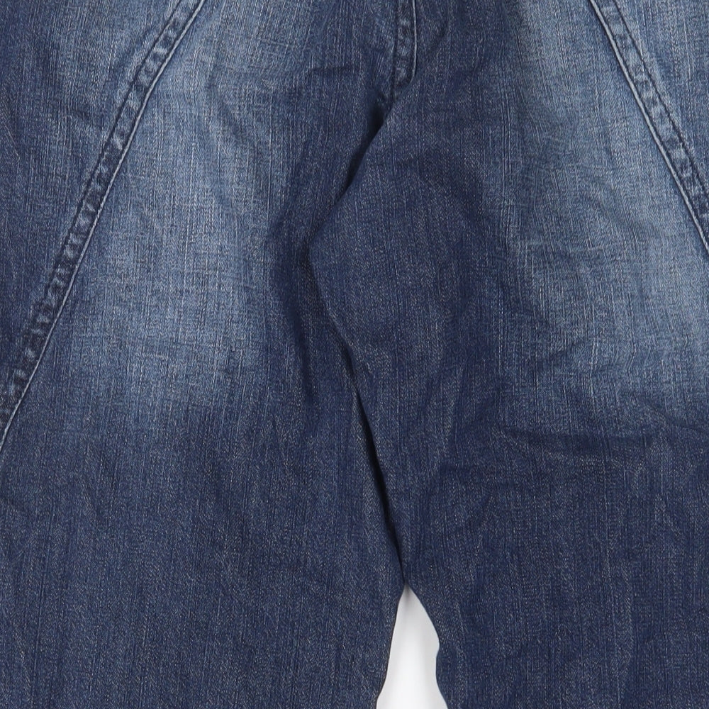 Love Label Womens Blue Cotton Cropped Jeans Size 18 L26 in Regular Zip