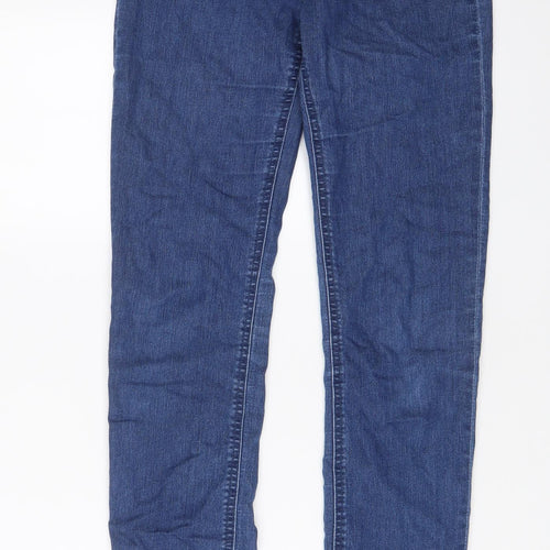 H&M Womens Blue Cotton Skinny Jeans Size 6 L31 in Regular Zip