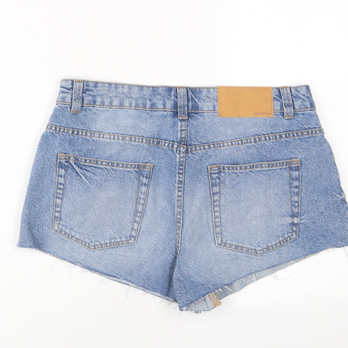 ASOS Womens Blue Cotton Hot Pants Shorts Size 10 L3 in Regular Zip