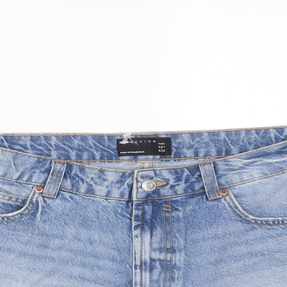 ASOS Womens Blue Cotton Hot Pants Shorts Size 10 L3 in Regular Zip
