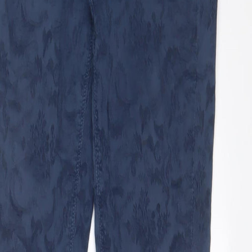 Oasis Womens Black Fair Isle Cotton Skinny Jeans Size 14 L29 in Regular Zip