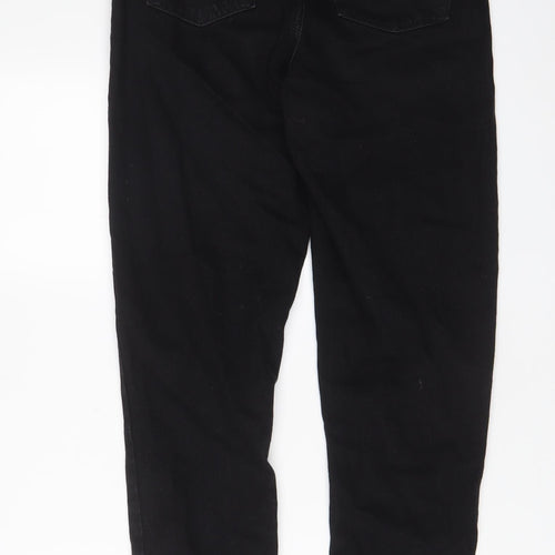 Denim & Co. Womens Black Cotton Tapered Jeans Size 6 L29 in Regular Zip