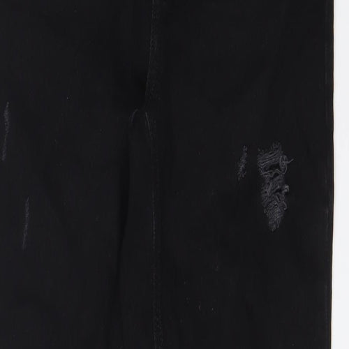 Denim & Co. Womens Black Cotton Tapered Jeans Size 6 L29 in Regular Zip