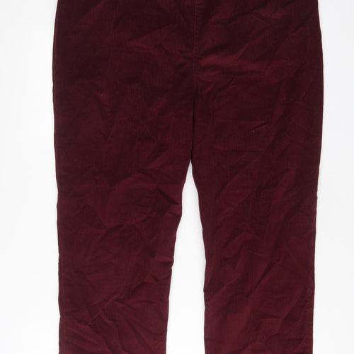 Amber Womens Red Cotton Trousers Size 18 L25 in Regular