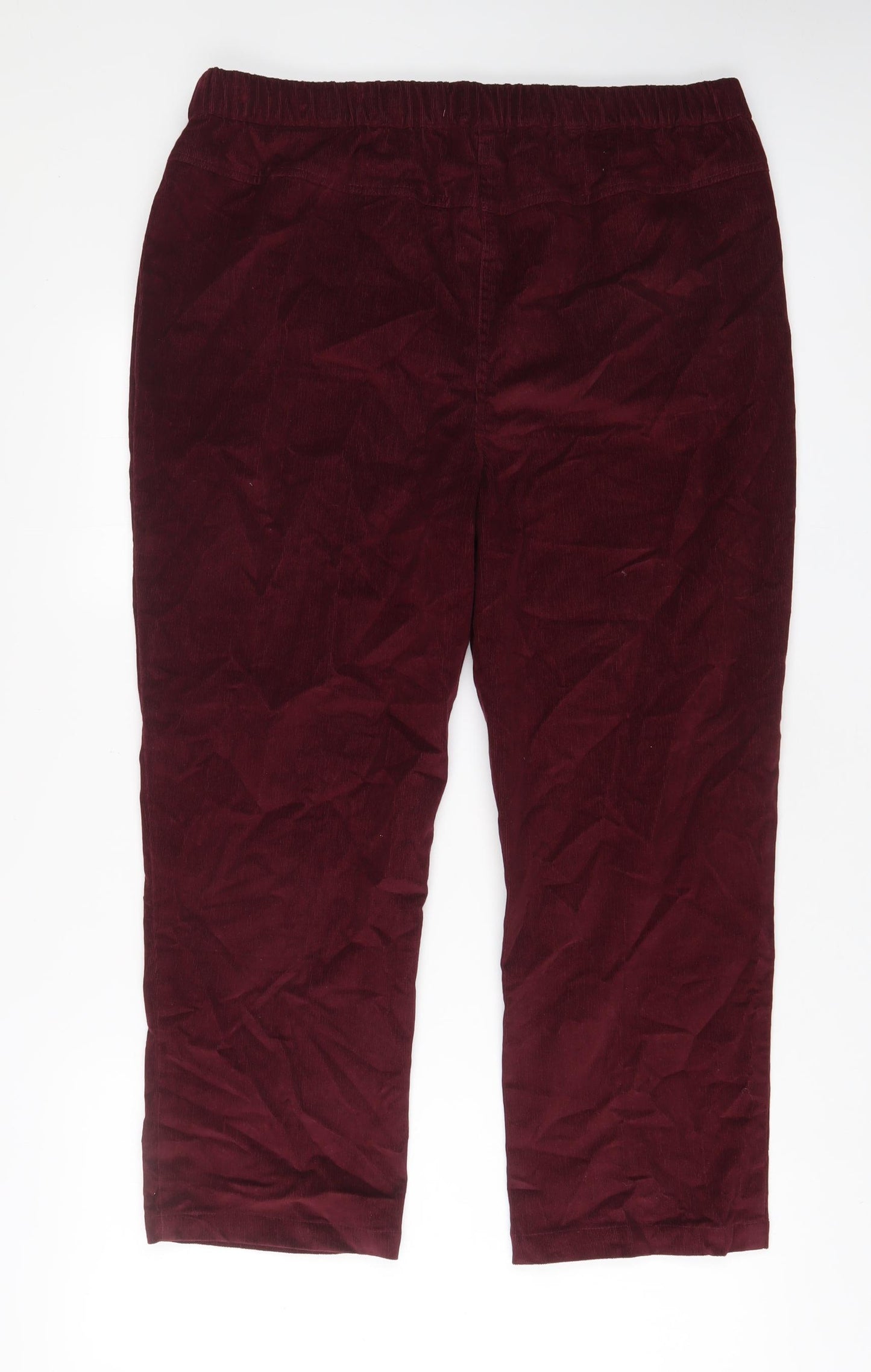 Amber Womens Red Cotton Trousers Size 18 L25 in Regular