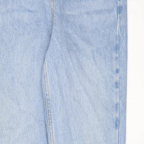 Topshop Womens Blue Cotton Straight Jeans Size 26 in L30 in Regular Zip