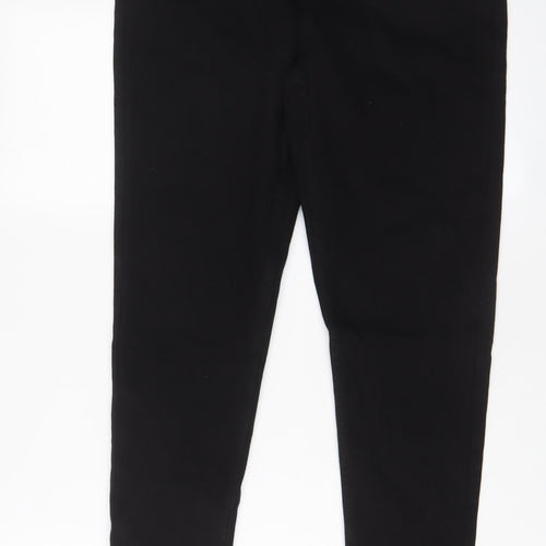 Marks and Spencer Womens Black Cotton Skinny Jeans Size 14 L28 in Regular Zip