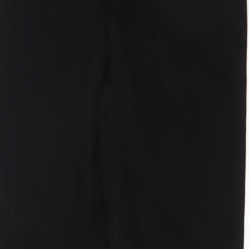 Marks and Spencer Womens Black Cotton Skinny Jeans Size 14 L28 in Regular Zip