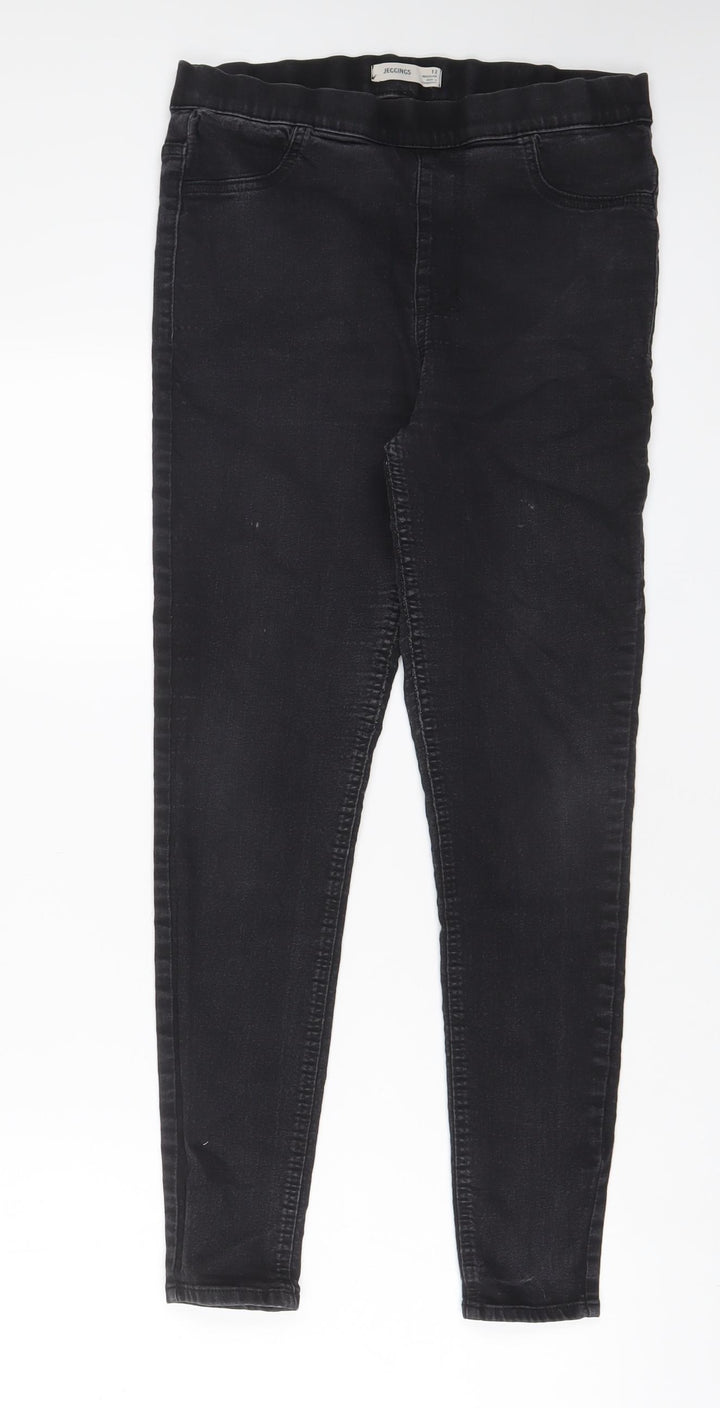 Marks and Spencer Womens Grey Cotton Jegging Jeans Size 12 L27 in Regular