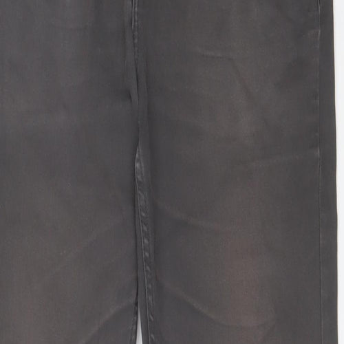 H&M Mens Grey Cotton Straight Jeans Size 31 in L30 in Slim Zip