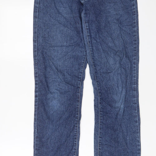 Angels Womens Blue Cotton Straight Jeans Size 26 in L32 in Regular Zip