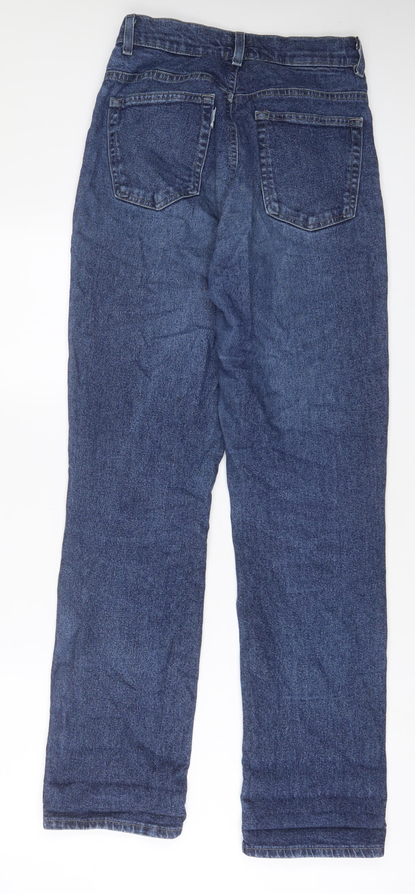 Angels Womens Blue Cotton Straight Jeans Size 26 in L32 in Regular Zip