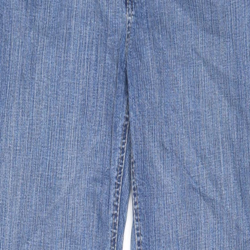 Authentic Womens Blue Cotton Bootcut Jeans Size 32 in L29 in Regular Zip