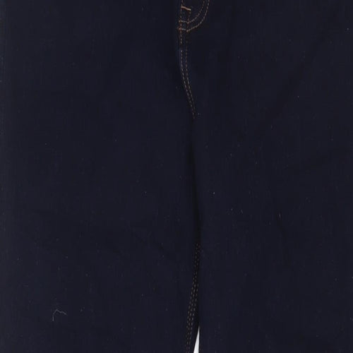 Marks and Spencer Womens Blue Cotton Straight Jeans Size 14 L30 in Regular Zip