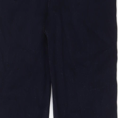 Marks and Spencer Womens Blue Cotton Straight Jeans Size 14 L30 in Regular Zip