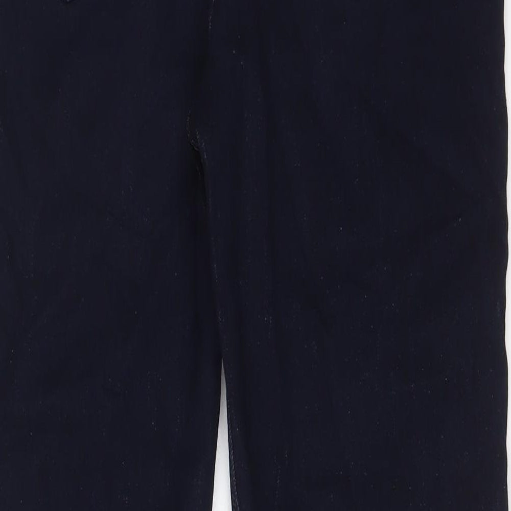 Marks and Spencer Womens Blue Cotton Straight Jeans Size 14 L30 in Regular Zip