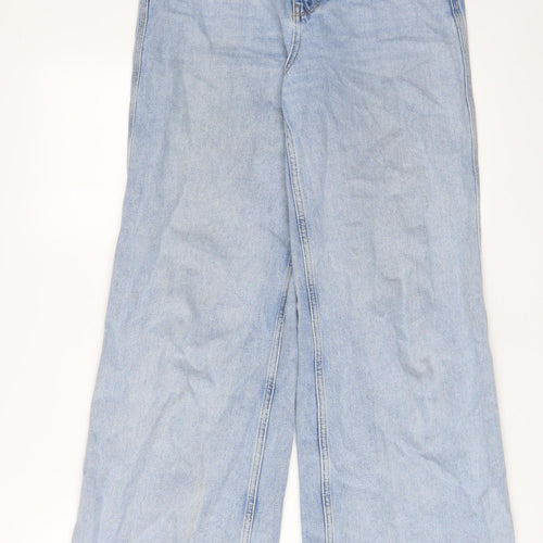 BDG Womens Blue Cotton Wide-Leg Jeans Size 26 in L30 in Regular Zip - Embroidered