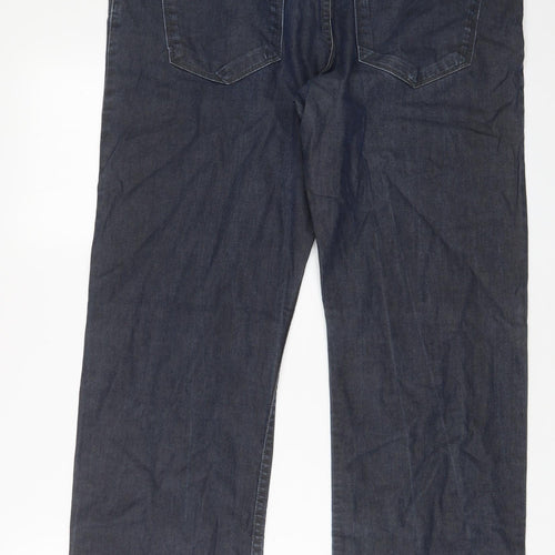 Autograph Mens Blue Cotton Straight Jeans Size 38 in L29 in Regular Zip - Short Leg