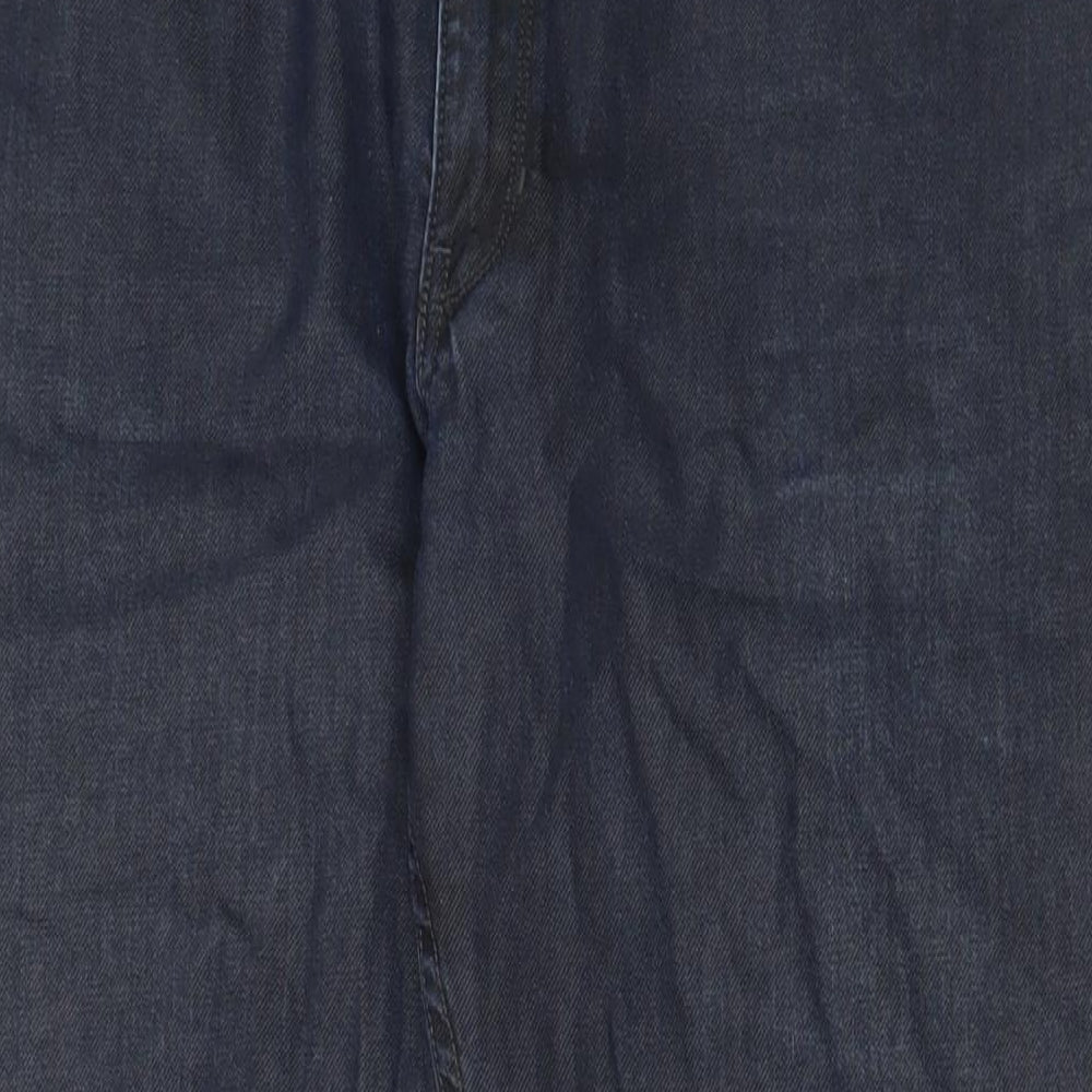 Autograph Mens Blue Cotton Straight Jeans Size 38 in L29 in Regular Zip - Short Leg
