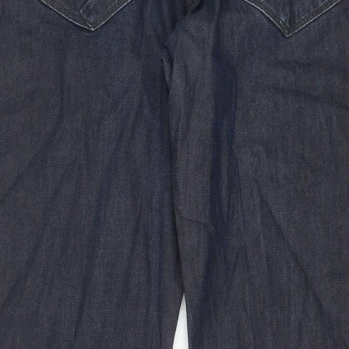 Autograph Mens Blue Cotton Straight Jeans Size 38 in L29 in Regular Zip - Short Leg