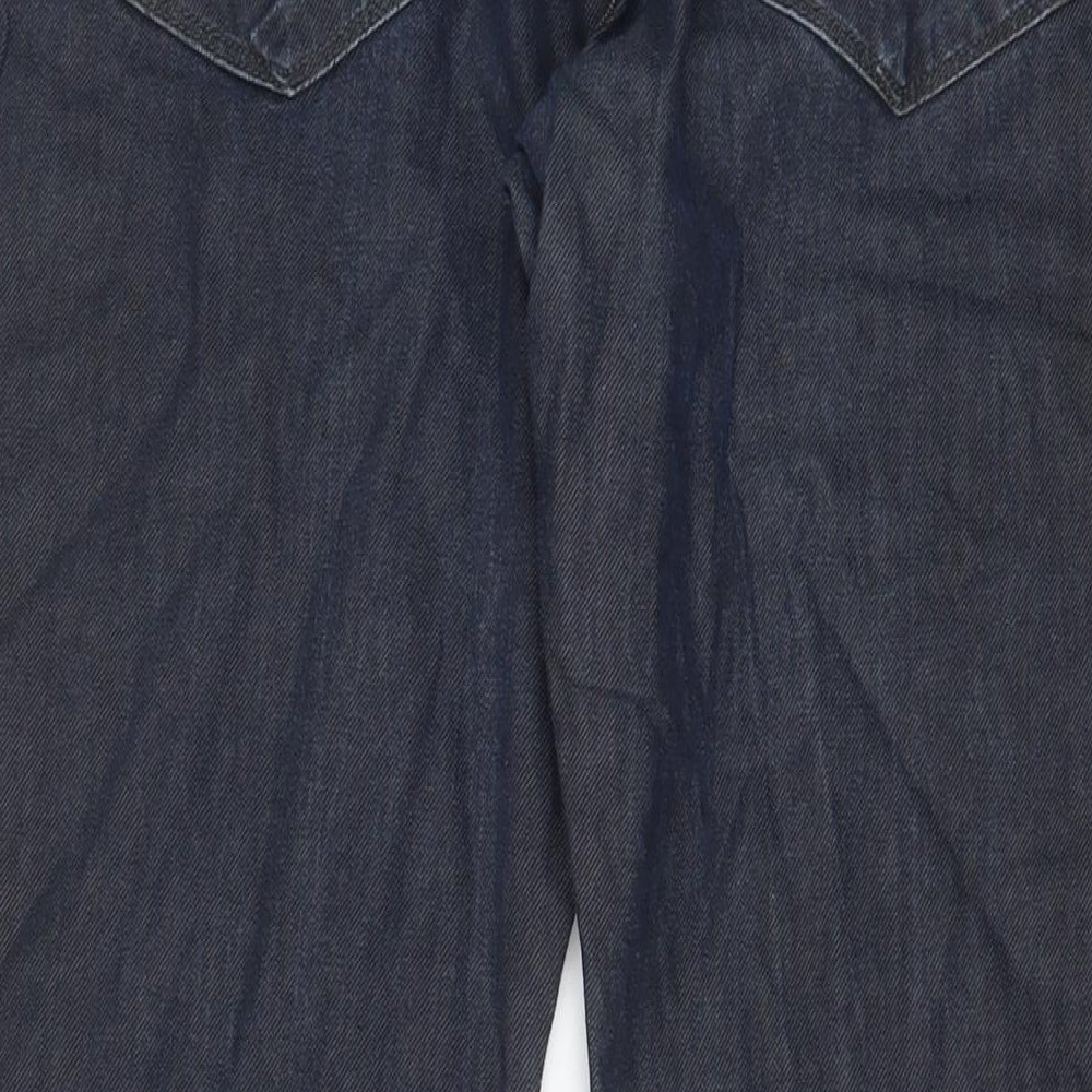 Autograph Mens Blue Cotton Straight Jeans Size 38 in L29 in Regular Zip - Short Leg