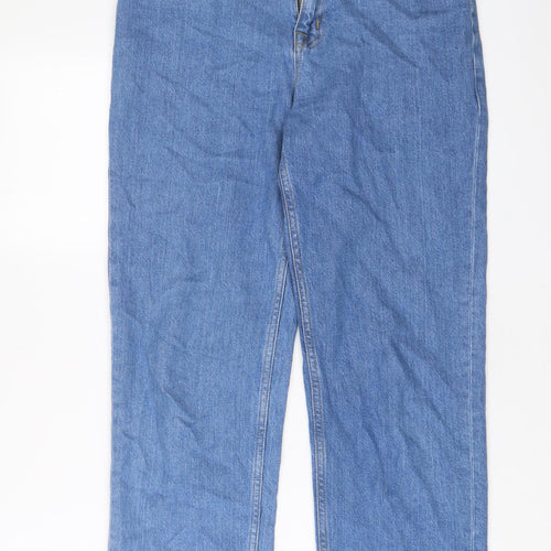 ASOS Womens Blue Cotton Straight Jeans Size 28 in L30 in Regular Zip