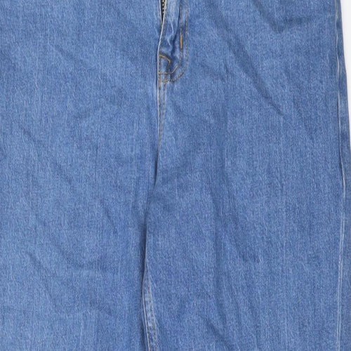 ASOS Womens Blue Cotton Straight Jeans Size 28 in L30 in Regular Zip
