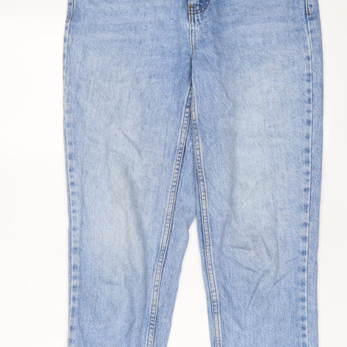 Topshop Womens Blue Cotton Tapered Jeans Size 26 in L30 in Regular Zip