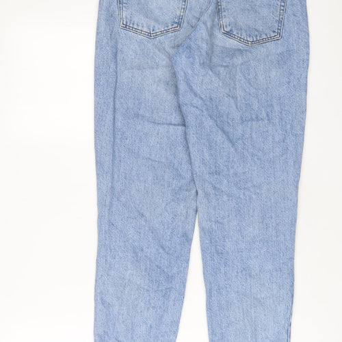 Topshop Womens Blue Cotton Tapered Jeans Size 26 in L30 in Regular Zip