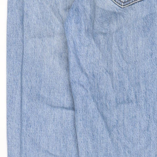 Topshop Womens Blue Cotton Tapered Jeans Size 26 in L30 in Regular Zip
