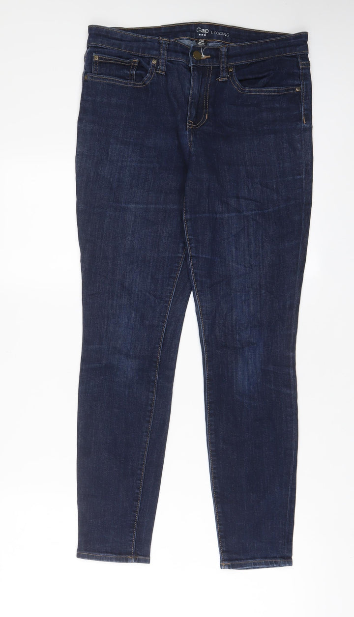 Gap Womens Blue Cotton Skinny Jeans Size 10 L29 in Regular Zip