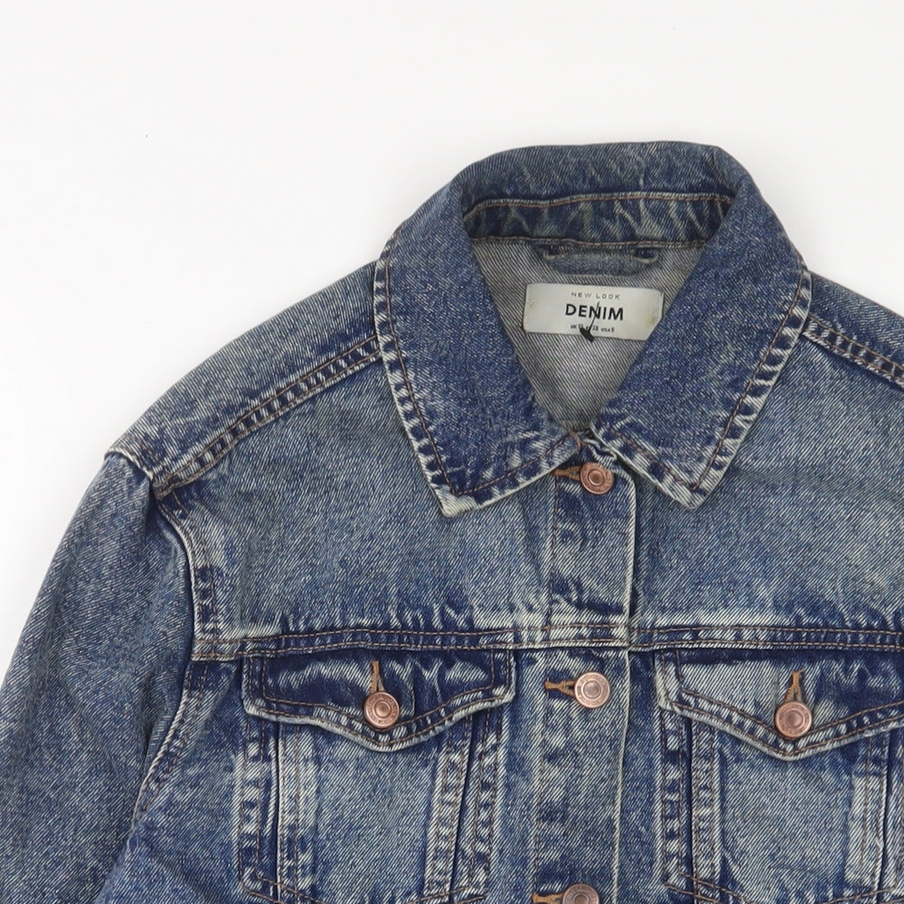 New Look Womens Blue Jacket Size 10 Button