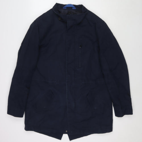 Marks and Spencer Mens Blue Bomber Jacket Jacket Size L Zip