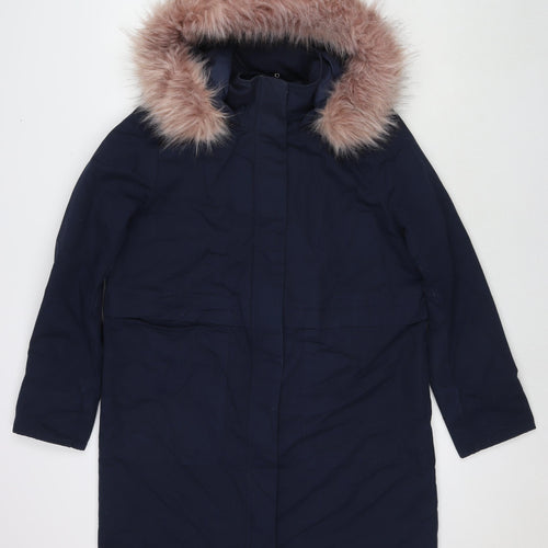 Great Plains London Womens Blue Parka Jacket Size 10 Zip