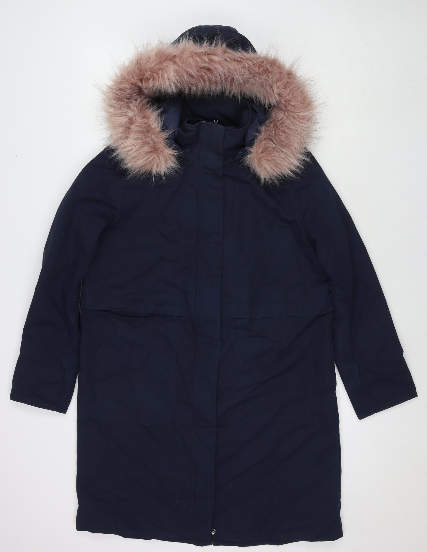 Great Plains London Womens Blue Parka Jacket Size 10 Zip