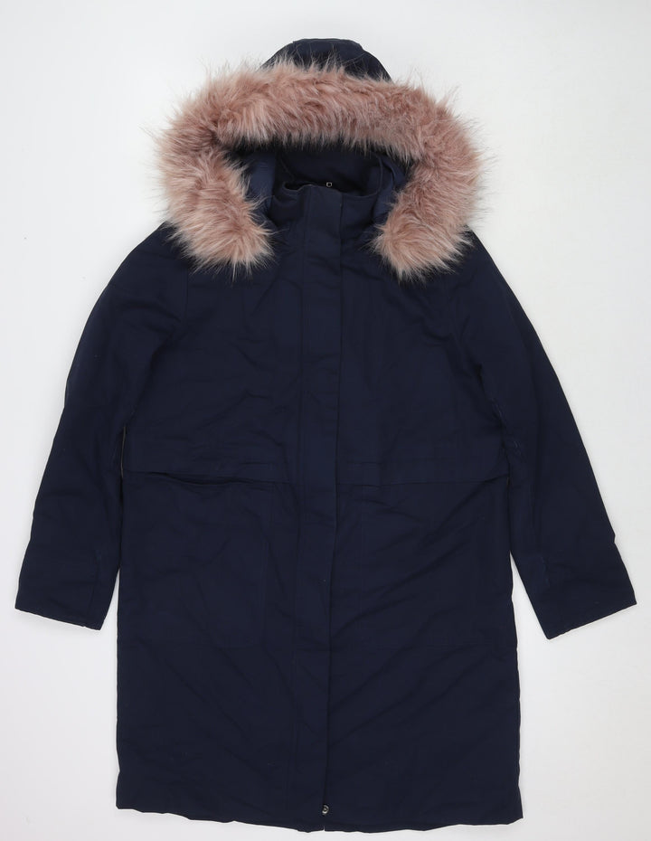 Great Plains London Womens Blue Parka Jacket Size 10 Zip