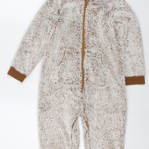 John Lewis Girls Ivory Solid Polyester Capri One Piece Size 7 Years Zip