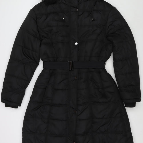 Cissy&Co Womens Black Quilted Jacket Size 24 Zip