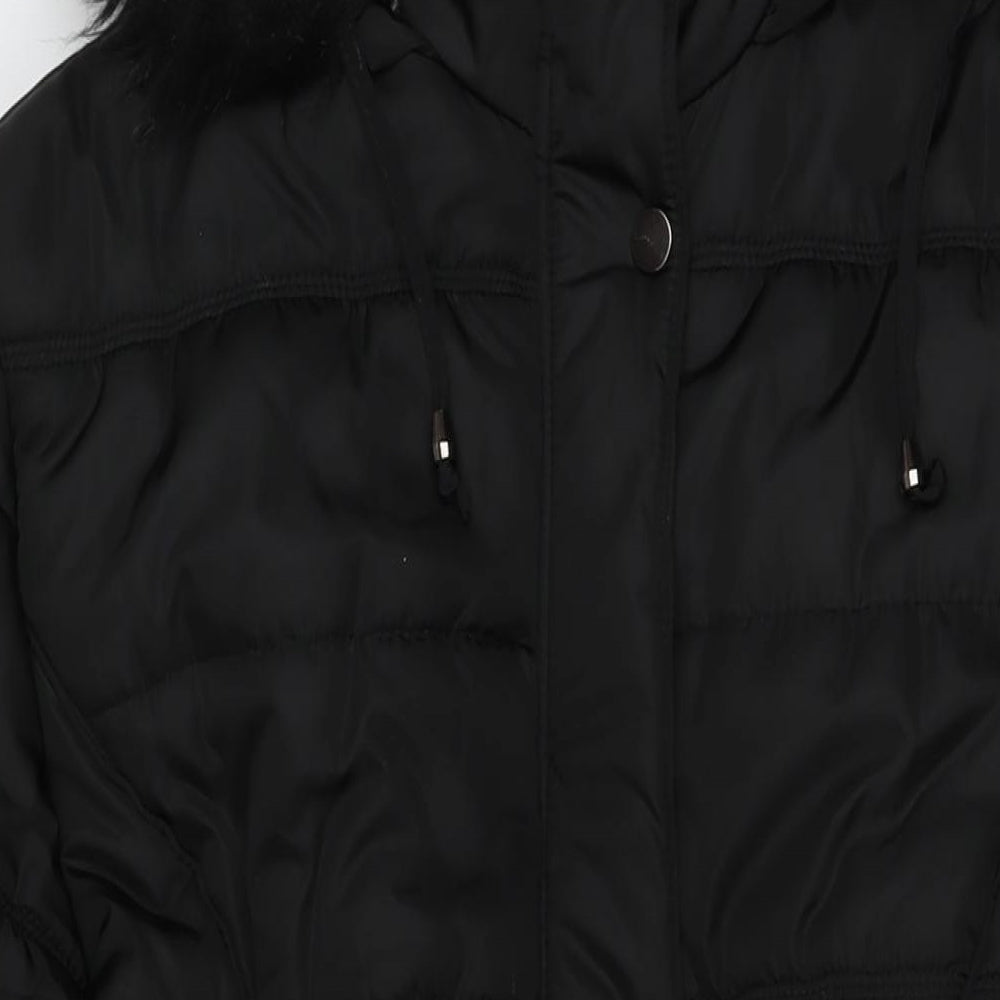 Cissy&Co Womens Black Quilted Jacket Size 24 Zip