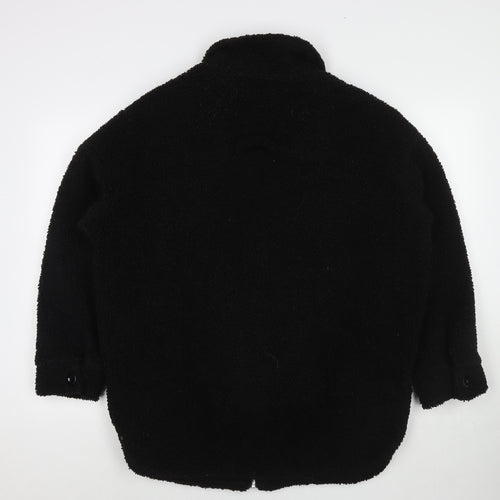 Motel Womens Black Overcoat Coat Size M Zip